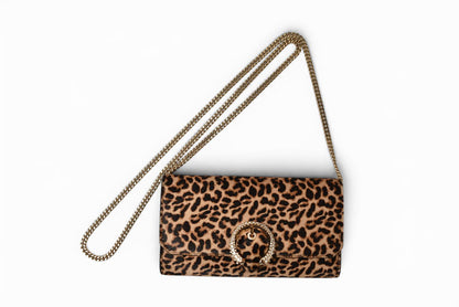 ジミーチュウ チェーンウォレット/クラッチバッグ/ショルダーバッグ JIMMY CHOO レオパードプリント/ハラコ【中古】