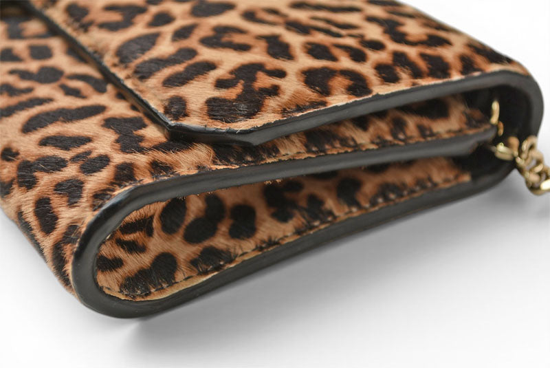 ジミーチュウ チェーンウォレット/クラッチバッグ/ショルダーバッグ JIMMY CHOO レオパードプリント/ハラコ【中古】