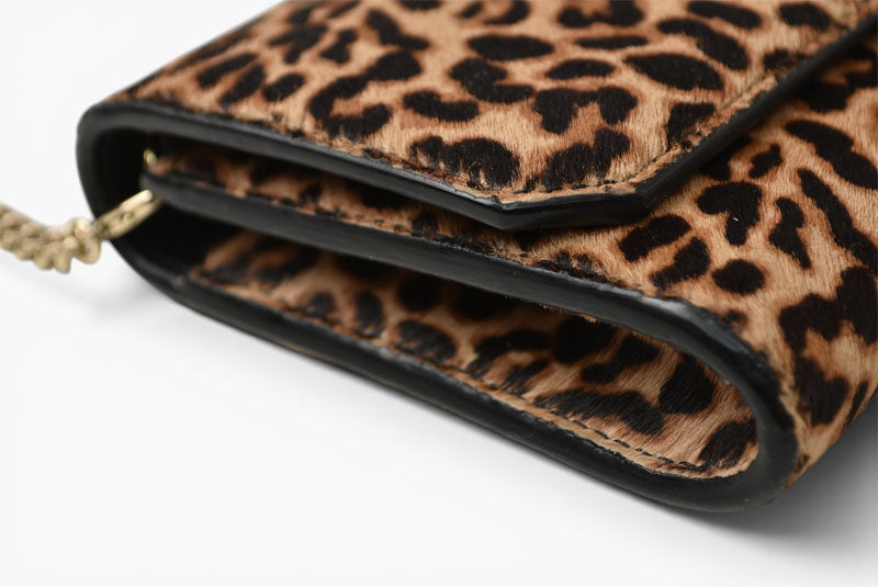 ジミーチュウ チェーンウォレット/クラッチバッグ/ショルダーバッグ JIMMY CHOO レオパードプリント/ハラコ【中古】