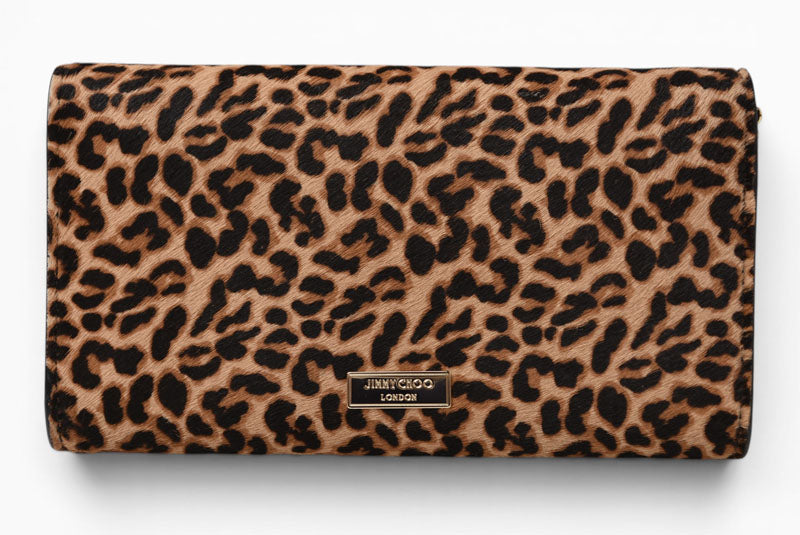 ジミーチュウ チェーンウォレット/クラッチバッグ/ショルダーバッグ JIMMY CHOO レオパードプリント/ハラコ【中古】