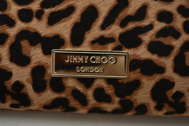 ジミーチュウ チェーンウォレット/クラッチバッグ/ショルダーバッグ JIMMY CHOO レオパードプリント/ハラコ【中古】