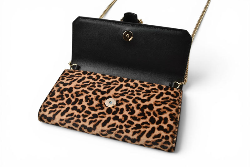 ジミーチュウ チェーンウォレット/クラッチバッグ/ショルダーバッグ JIMMY CHOO レオパードプリント/ハラコ【中古】