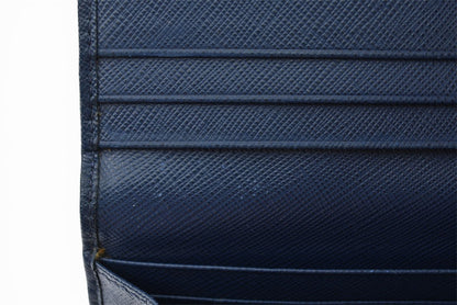 プラダ 財布 PRADA 長財布/パスケース付 1MH132 BLUETTE/ブルー SAFFIANO METAL/型押しレザー【中古】