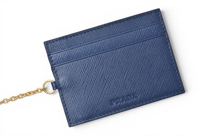プラダ 財布 PRADA 長財布/パスケース付 1MH132 BLUETTE/ブルー SAFFIANO METAL/型押しレザー【中古】
