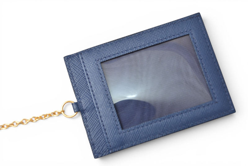 プラダ 財布 PRADA 長財布/パスケース付 1MH132 BLUETTE/ブルー SAFFIANO METAL/型押しレザー【中古】