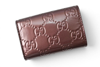 グッチ キーケース/キーホルダー GUCCI 6連 ラブリー 257217 ハートシェープ/インターロッキングG ワインレッド レディース【中古】