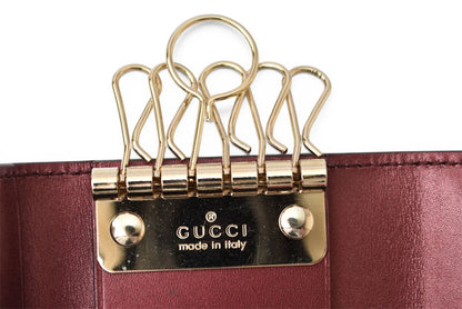 グッチ キーケース/キーホルダー GUCCI 6連 ラブリー 257217 ハートシェープ/インターロッキングG ワインレッド レディース【中古】