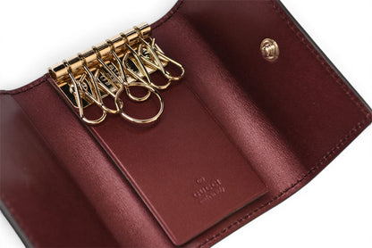 グッチ キーケース/キーホルダー GUCCI 6連 ラブリー 257217 ハートシェープ/インターロッキングG ワインレッド レディース【中古】