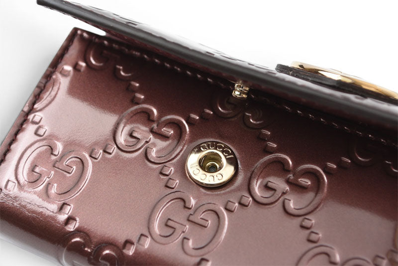 グッチ キーケース/キーホルダー GUCCI 6連 ラブリー 257217 ハートシェープ/インターロッキングG ワインレッド レディース【中古】