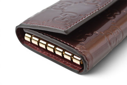 グッチ キーケース/キーホルダー GUCCI 6連 ラブリー 257217 ハートシェープ/インターロッキングG ワインレッド レディース【中古】