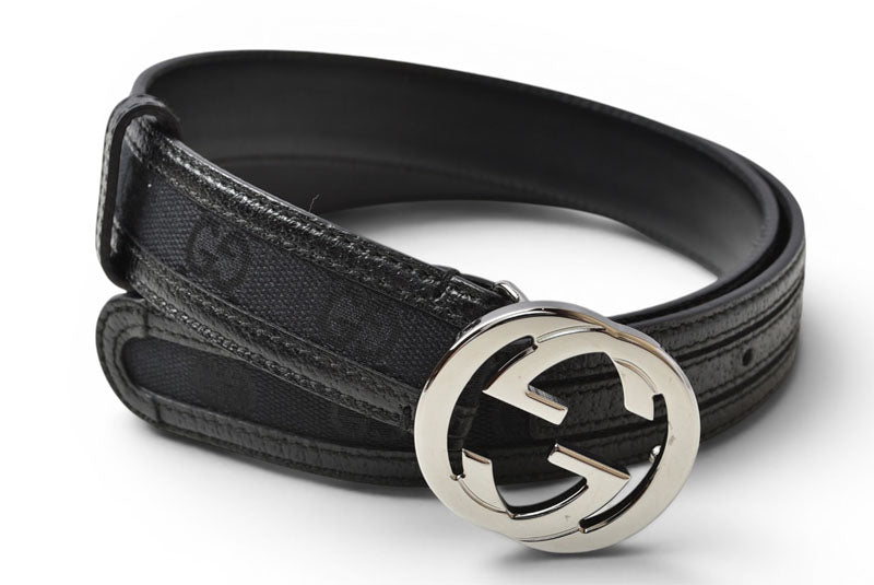 グッチ ベルト ユニセックス GUCCI GGバックル GGブラック/ブラック 114874 サイズ90 アパレル【中古】