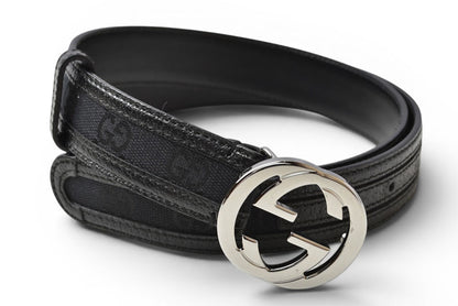 グッチ ベルト ユニセックス GUCCI GGバックル GGブラック/ブラック 114874 サイズ90 アパレル【中古】