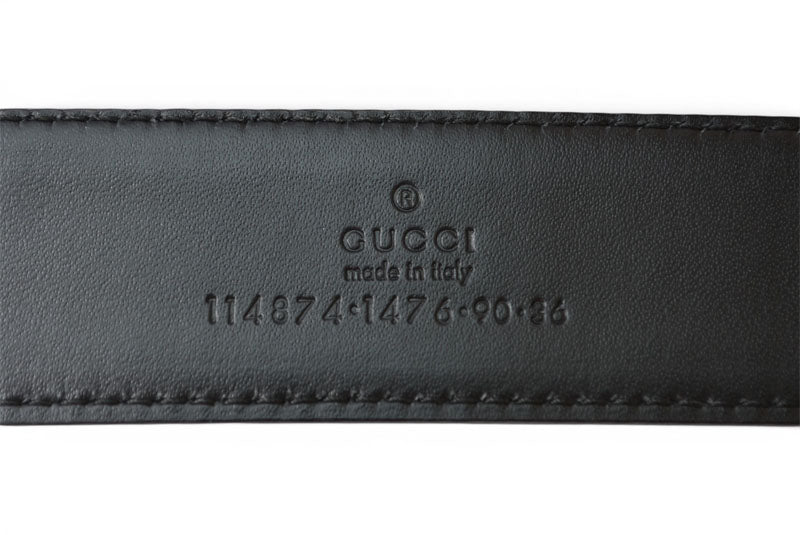 グッチ ベルト ユニセックス GUCCI GGバックル GGブラック/ブラック 114874 サイズ90 アパレル【中古】