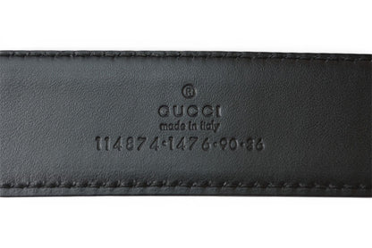 グッチ ベルト ユニセックス GUCCI GGバックル GGブラック/ブラック 114874 サイズ90 アパレル【中古】