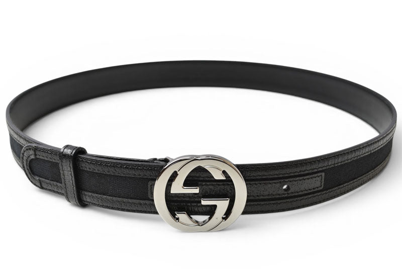 グッチ ベルト ユニセックス GUCCI GGバックル GGブラック/ブラック 114874 サイズ90 アパレル【中古】