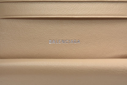 バレンシアガ 財布 BALENCIAGA ミニ財布/二つ折財布 ミニウォレット 594216 ライトベージュ【中古】