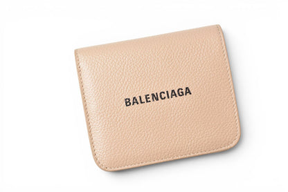 バレンシアガ 財布 BALENCIAGA ミニ財布/二つ折財布 ミニウォレット 594216 ライトベージュ【中古】