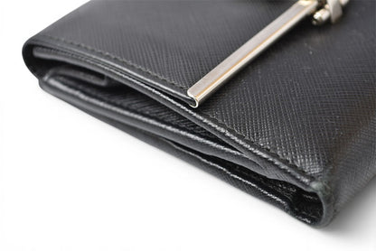 サルヴァトーレフェラガモ 財布/三つ折 Salvatore Ferragamo 折財布 ガンチーニ/ブラック【中古】