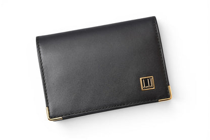 ダンヒル カードケース/名刺入れ dunhill メンズ ブラック レザー ロゴ 【中古】