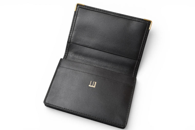 ダンヒル カードケース/名刺入れ dunhill メンズ ブラック レザー ロゴ 【中古】