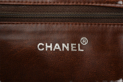 シャネル チェーンショルダーバッグ/トートバッグ CHANEL ココマーク キャビアスキン ブラウン/ゴールド【中古】