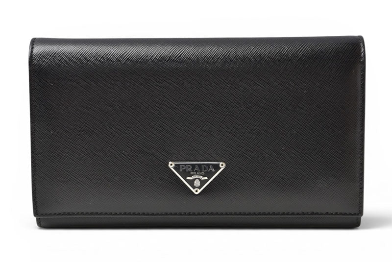 プラダ 財布 PRADA 長財布 M608 SAFFIANO/レザー NERO/ブラック ヴィンテージ【中古】