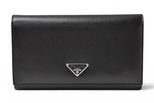 プラダ 財布 PRADA 長財布 M608 SAFFIANO/レザー NERO/ブラック ヴィンテージ【中古】
