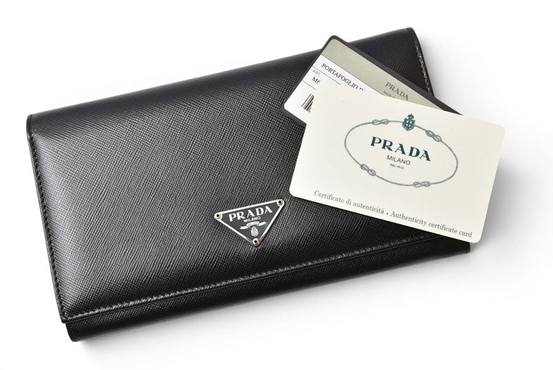 プラダ 財布 PRADA 長財布 M608 SAFFIANO/レザー NERO/ブラック ヴィンテージ【中古】