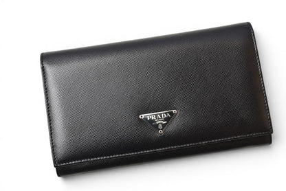 プラダ 財布 PRADA 長財布 M608 SAFFIANO/レザー NERO/ブラック ヴィンテージ【中古】