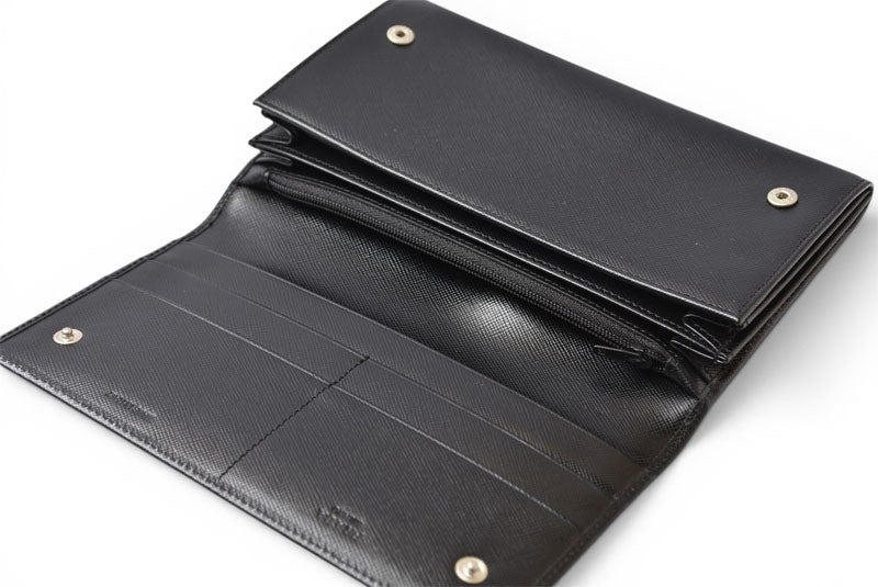 プラダ 財布 PRADA 長財布 M608 SAFFIANO/レザー NERO/ブラック ヴィンテージ【中古】
