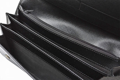 プラダ 財布 PRADA 長財布 M608 SAFFIANO/レザー NERO/ブラック ヴィンテージ【中古】