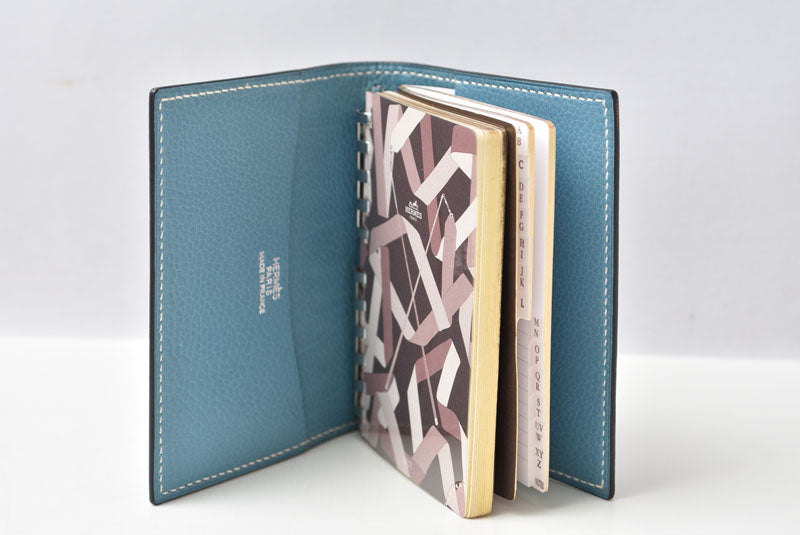 エルメス アジェンダプチ/手帳カバー/ダイアリー/カードケース HERMES ヴィンテージ トゴ ブルージーン □I刻印【中古】