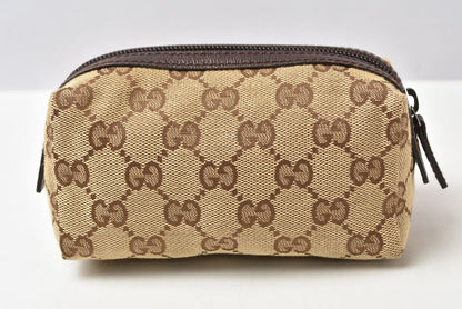 グッチ ポーチ GUCCI GGキャンバス 化粧ポーチ/コスメポーチ GGブラウン/ベージュ 29596【中古】