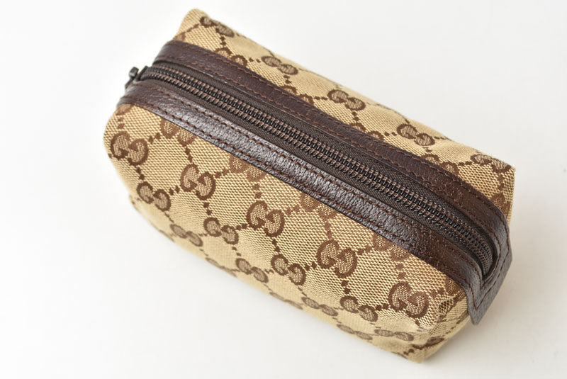 グッチ ポーチ GUCCI GGキャンバス 化粧ポーチ/コスメポーチ GGブラウン/ベージュ 29596【中古】