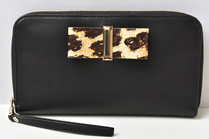 クロエ 財布/長財布 Chloe 財布 ファスナー式 レザー ボウ BLACK/ブラック 3P0290-H2M リボン【中古】
