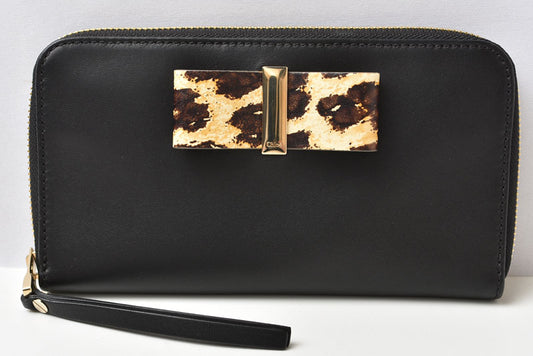 クロエ 財布/長財布 Chloe 財布 ファスナー式 レザー ボウ BLACK/ブラック 3P0290-H2M リボン【中古】