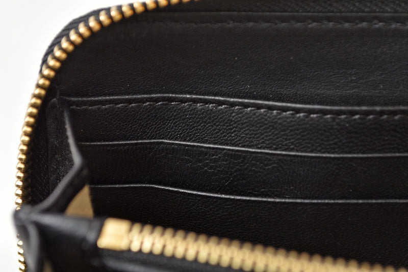 クロエ 財布/長財布 Chloe 財布 ファスナー式 レザー ボウ BLACK/ブラック 3P0290-H2M リボン【中古】