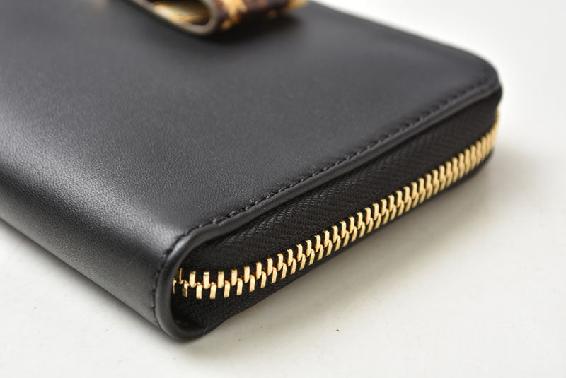 クロエ 財布/長財布 Chloe 財布 ファスナー式 レザー ボウ BLACK/ブラック 3P0290-H2M リボン【中古】