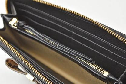 クロエ 財布/長財布 Chloe 財布 ファスナー式 レザー ボウ BLACK/ブラック 3P0290-H2M リボン【中古】