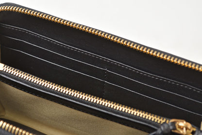 クロエ 財布/長財布 Chloe 財布 ファスナー式 レザー ボウ BLACK/ブラック 3P0290-H2M リボン【中古】
