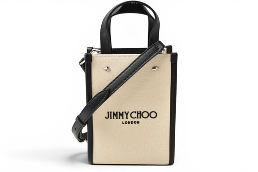 ジミーチュウ 未使用 ミニ N/S ショルダーバッグ/クロスボディバッグ 2WAY キャンバス/レザー Jimmy Choo MINI N S TOTE レディース【中古】