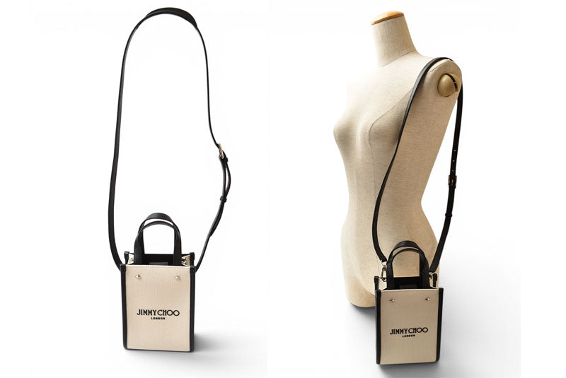 ジミーチュウ 未使用 ミニ N/S ショルダーバッグ/クロスボディバッグ 2WAY キャンバス/レザー Jimmy Choo MINI N S TOTE レディース【中古】