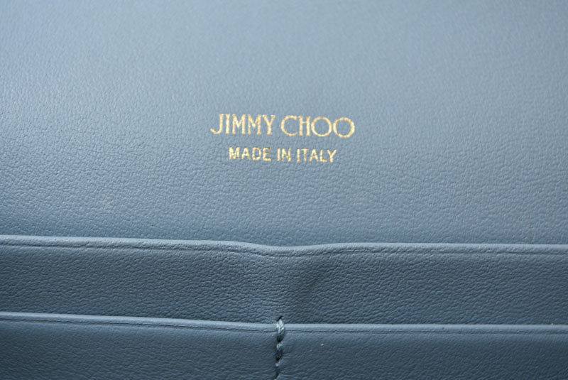 ジミーチュウ 財布/ JIMMY CHOO 長財布 MARTINA マルティナ レザー イエロー/ブルー【中古】