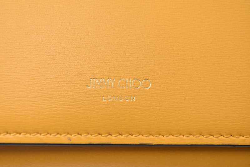 ジミーチュウ 財布/ JIMMY CHOO 長財布 MARTINA マルティナ レザー イエロー/ブルー【中古】