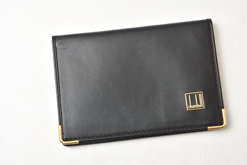 ダンヒル カードケース/名刺入れ dunhill メンズ ブラック レザー ロゴ 【中古】
