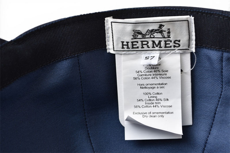 エルメス キャップ/帽子 HERMES キャップ セレナ Hエレクトリック サイズ57 コットン ネイビー メンズ/レディース【中古】