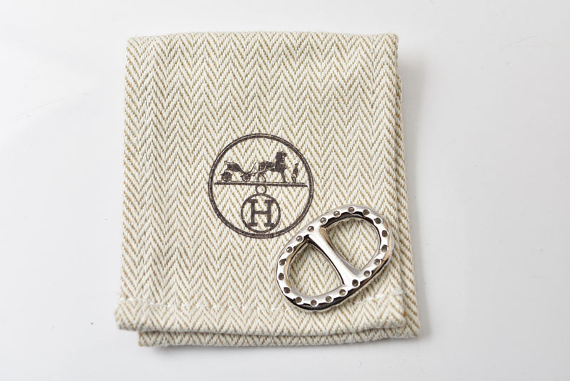 エルメス スカーフリング/スカーフホルダー HERMES ミニシェーヌダンクル ツイリーリング ペルフォレ シルバー パラジウム【中古】