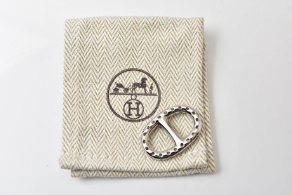 エルメス スカーフリング/スカーフホルダー HERMES ミニシェーヌダンクル ツイリーリング ペルフォレ シルバー パラジウム【中古】