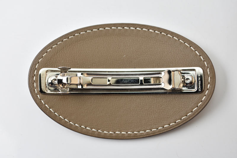 エルメス エブリン バレッタ ヘアアクセサリー ヴォースイフト エトゥープ HERMES レディース ヘアクリップ【中古】