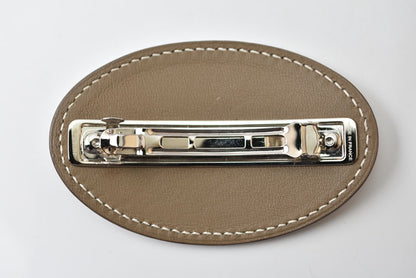 エルメス エブリン バレッタ ヘアアクセサリー ヴォースイフト エトゥープ HERMES レディース ヘアクリップ【中古】